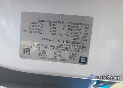 2017 Chevrolet Express 2500 Work Van z USA, uszkodzony, nr VIN 1GCWGAFFXH1121132